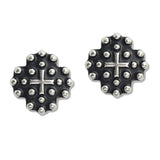107601, WESTERN CROSS BALL TEXTURED STUD EARRING