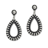 108061, WESTERN TEXTURED TEARDROP DANGLE EARRING