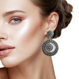 107539, WESTERN CONCHO TEXTURED DANGLE EARRING