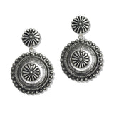 107539, WESTERN CONCHO TEXTURED DANGLE EARRING