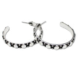 108081, WESTERN ROUND TEXTURED ACCENT ROUND HOOP EARRING