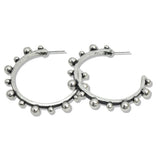 107533, WESTERN BALL TEXTURED ROUND HOOP EARRING