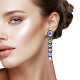 107536, WESTERN OVAL RHINESTONE ACCENT DANGLE EARRING