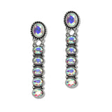 107536, WESTERN OVAL RHINESTONE ACCENT DANGLE EARRING