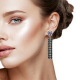 107537, WESTERN BAR RHINESTONE ACCENT DANGLE EARRING