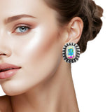 107540, WESTERN BIG RHINESTONE ACCENT POST EARRING