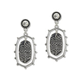 108064, WESTERN THEMED ENGRAVED GEOMETRIC DANGLE EARRING