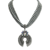 107666, WESTERN SQUASH BLOSSOM WITH NAVAJO BEADED NECKLACE