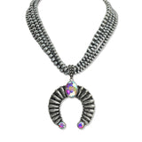 107664, WESTERN SQUASH BLOSSOM WITH NAVAJO BEADED NECKLACE