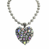 107657, WESTERN HEART GEOMETRIC RHINESTONE ACCENT NECKLACE