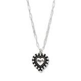 107491, WESTERN BALL TEXTURED HEART PENDANT NECKLACE