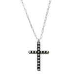 107488, WESTERN BALL TEXTURED CROSS PENDANT NECKLACE