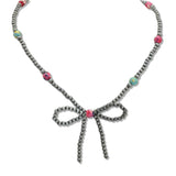 108140, WESTERN BOW TURQUOISE STONE ACCENT NAVAJO BEADED NECKLACE