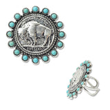 108709, WESTERN ENGRAVED BUFFALO COIN CUFF RING