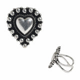 107372, WESTERN HEART ACCENT BALL TEXTURED CUFF RING