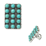 108707, WESTERN BALL TEXTURED TURQUOISE STONE CUFF RING