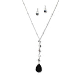 107940, TEARDROP GLASS STONE ACCENT LONG PENDANT NECKLACE