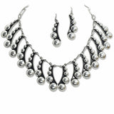 107667, WESTERN BALL TEXTURED SQUASH BLOSSOM NECKLACE