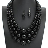 107396, TRIPLE LAYERED PEARL BEADED NECKLACE
