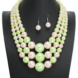 107396, TRIPLE LAYERED PEARL BEADED NECKLACE
