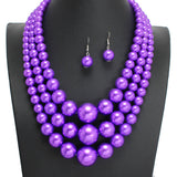 107396, TRIPLE LAYERED PEARL BEADED NECKLACE