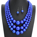 107396, TRIPLE LAYERED PEARL BEADED NECKLACE