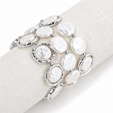 114106, COIN PEARL LAYERED STRETCH BRACELET
