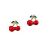 108444, ENAMEL CHERRY STUD EARRING