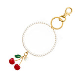 108433, CHERRY CHARM PEARL BRACELET KEYCHAIN BAG CHARM