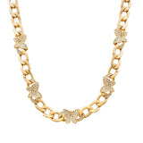 107349, PAVE BUTTERFLY WITH CHAIN NECKLACE