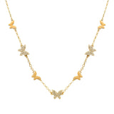 107348, PAVE BUTTERFLY STATION NECKLACE