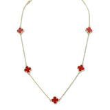 108352, 36 INCH LONG CLOVER ACCENT STATION DESIGNER INSPIRED NECKLACE