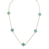 108352, 36 INCH LONG CLOVER ACCENT STATION DESIGNER INSPIRED NECKLACE