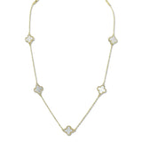 108352, 36 INCH LONG CLOVER ACCENT STATION DESIGNER INSPIRED NECKLACE