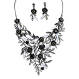 108380, FLOWER ENAMEL RHINESTONE ACCENT NECKLACE