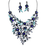 108380, FLOWER ENAMEL RHINESTONE ACCENT NECKLACE