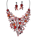 108380, FLOWER ENAMEL RHINESTONE ACCENT NECKLACE