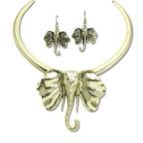 108369, ELEPHANT HEAD STATEMENT CHOKER NECKLACE