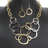 107738, GEOMETRIC METAL STATEMENT NECKLACE