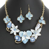 107831, FLOWER CELLULOID ACETATE WITH RHINESTONE NECKLACE