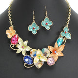 107831, FLOWER CELLULOID ACETATE WITH RHINESTONE NECKLACE