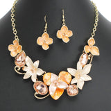 107831, FLOWER CELLULOID ACETATE WITH RHINESTONE NECKLACE