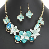 107831, FLOWER CELLULOID ACETATE WITH RHINESTONE NECKLACE