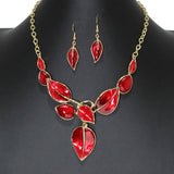 107832, LEAF ENAMEL STATEMENT NECKLACE
