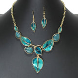 107833, LEAF ENAMEL STATEMENT NECKLACE