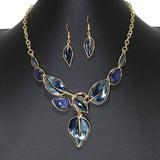 107832, LEAF ENAMEL STATEMENT NECKLACE