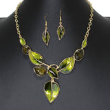 107832, LEAF ENAMEL STATEMENT NECKLACE