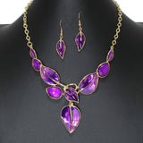 107832, LEAF ENAMEL STATEMENT NECKLACE