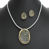 107411, DRUZY GLASS BEADED PENDANT NECKLACE