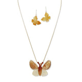 108459, BUTTERFLY GLITTER CELLULOID ACETATE LONG PENDANT NECKLACE